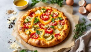 Torta salata peperoni e carciofi: croccante fuori, morbida dentro