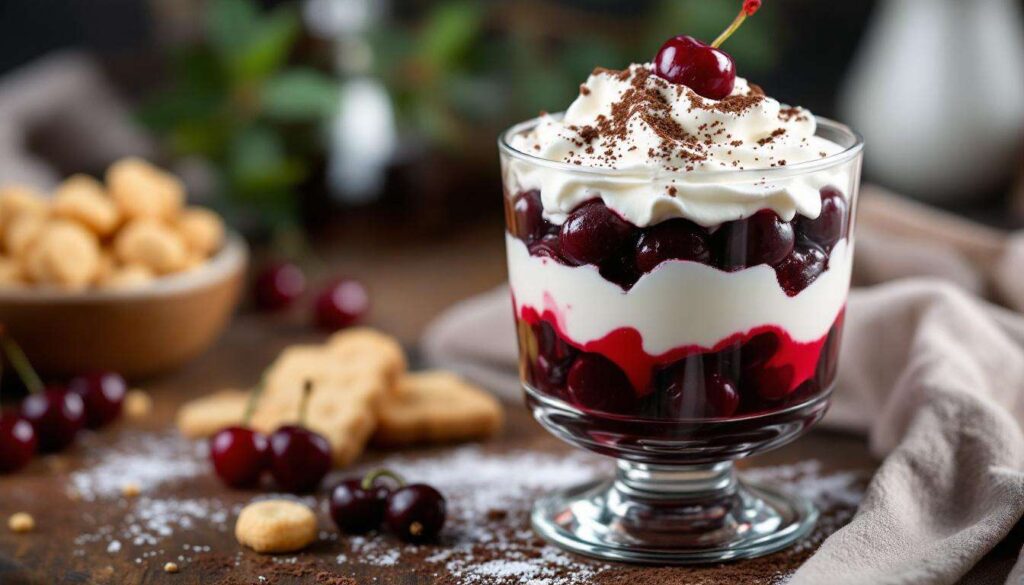 Foresta Nera in bicchiere: la monoporzione facile con panna, amarene e cacao