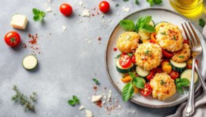 Bocconcini di pollo e verdure al forno in teglia unica, con gratinatura croccante