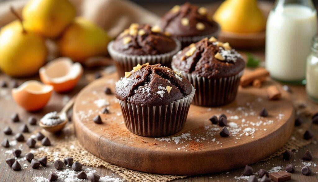Muffin pere e cioccolato: soffici, umidi e pronti in 30 minuti