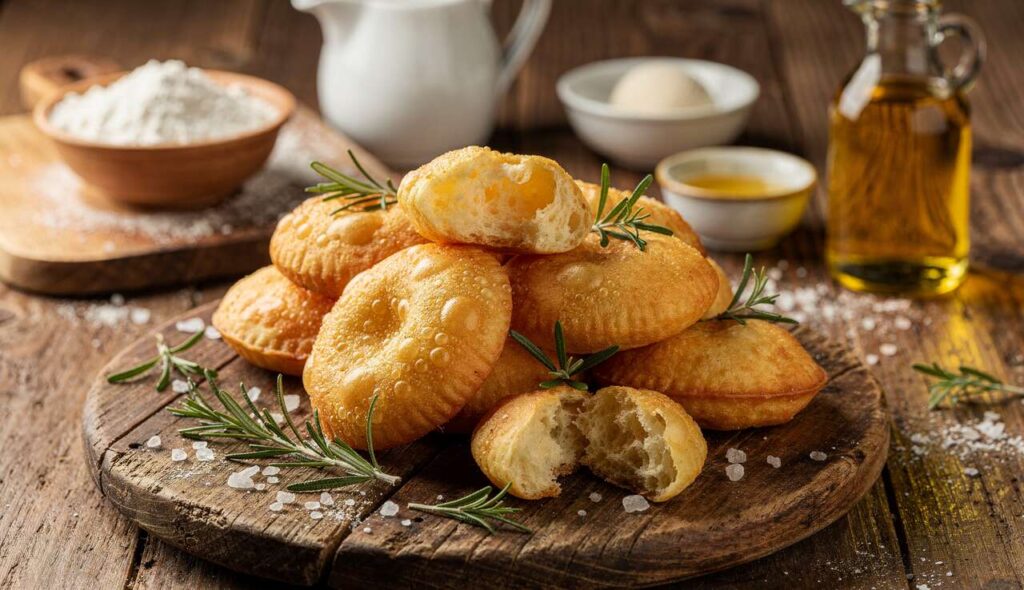 Crescentine emiliane fritte: l’impasto morbido che resta leggero e ben dorato