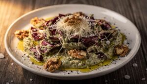 Pesto di radicchio e noci: la salsa invernale dal gusto deciso pronta in 5 minuti