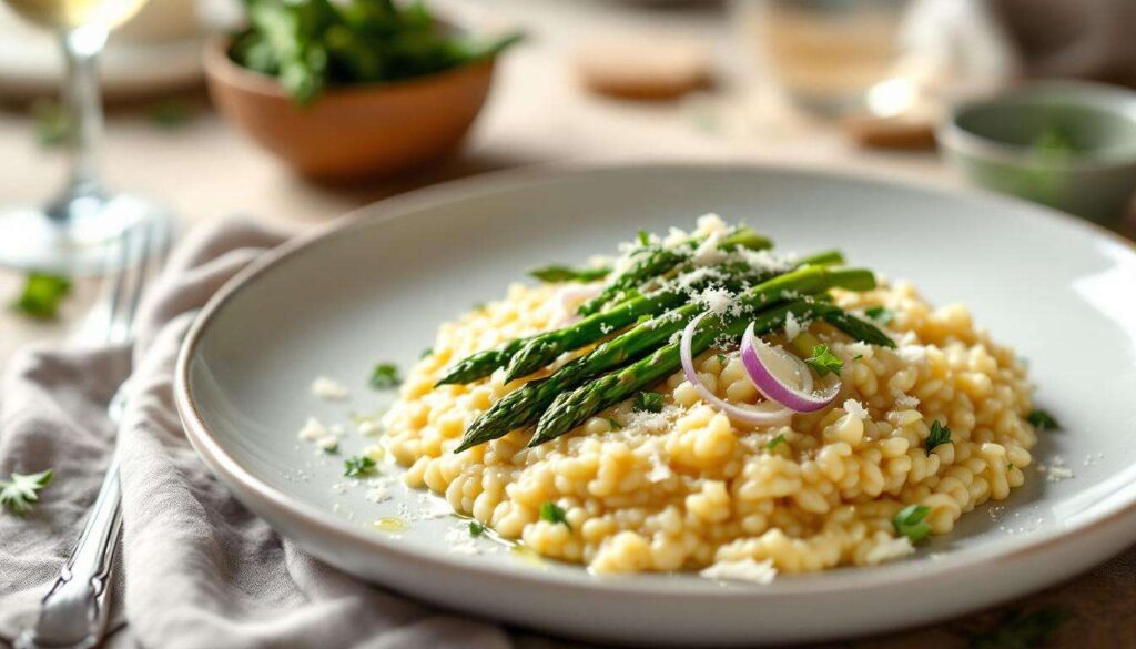 Risotto agli asparagi: la tecnica dello chef per una mantecatura cremosa senza panna