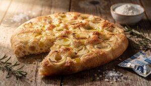 Focaccia alla cipolla con lievito istantaneo ricetta cottura facile antipasto