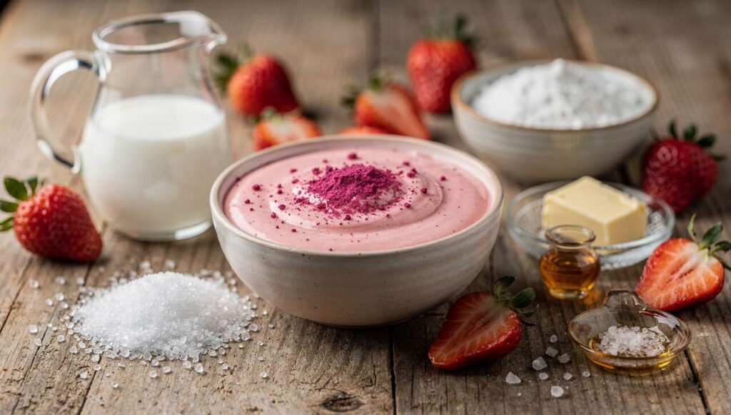 CREMA PASTICCERA ALLE FRAGOLE SENZA UOVA facile, veloce e vellutata